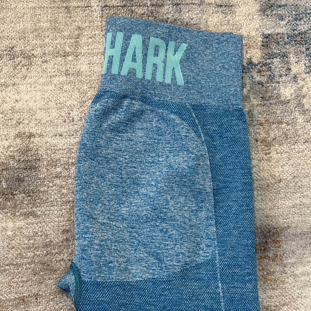 Gymshark Women's Seamless Athletic Shorts Blue No Tag See Measurements‎